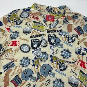 Vintage Oakland Raiders Shirt Mens M NFL Football Button Up AOP Hawaiian